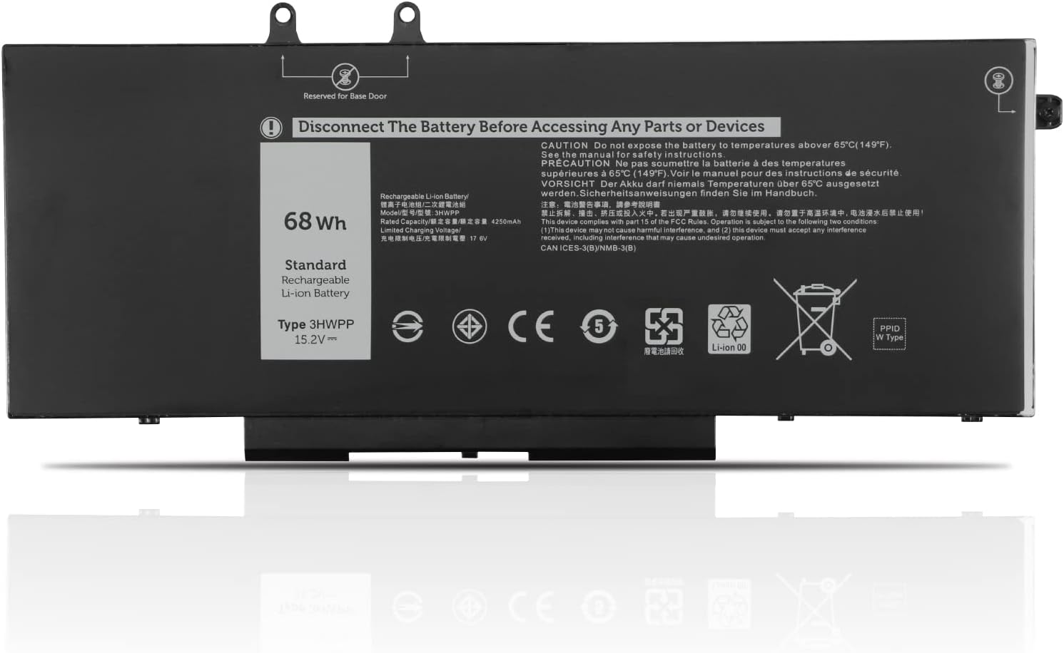 akut 3HWPP Dell Precision 3541 3550 3551 Inspiron 17 7706 15 7500 7506 2 in - 1 black. Edition (yhteensopiva)