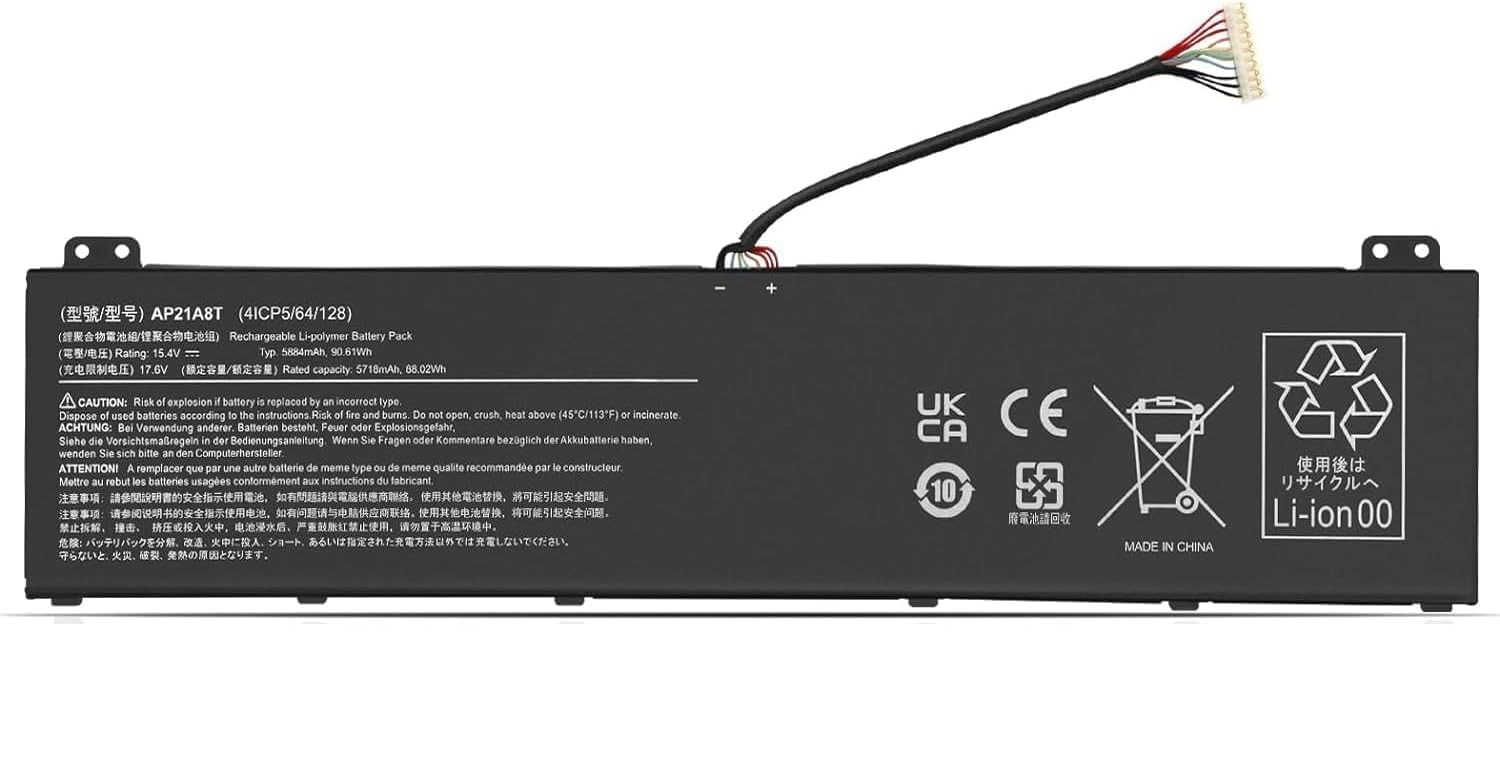 akut AP21A8T AP21A7T AP21A5T Acer Nitro 5 AN517-55 Predator Helios 18 PH18-71 (yhteensopiva)