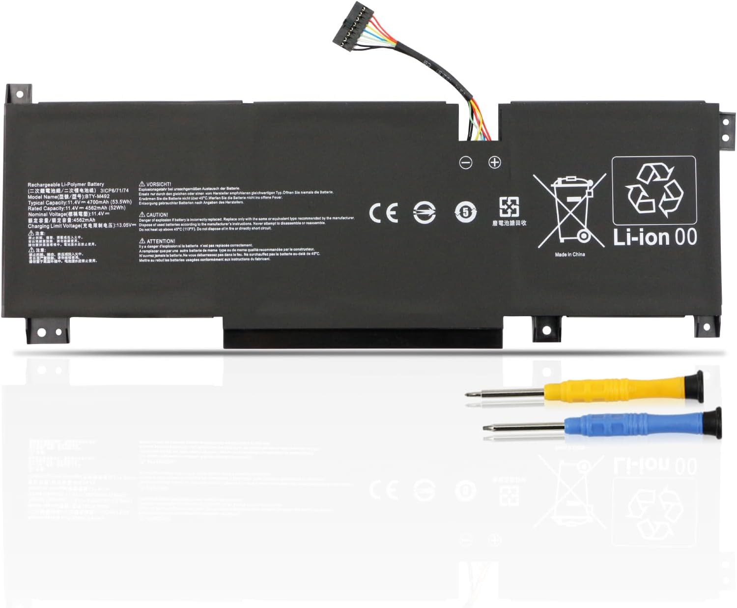 akut MSI Katana GF66 GF76 11UC 11UD 11UE 11SC 12UD 12UE 12UG 12UGS 12UX (yhteensopiva)