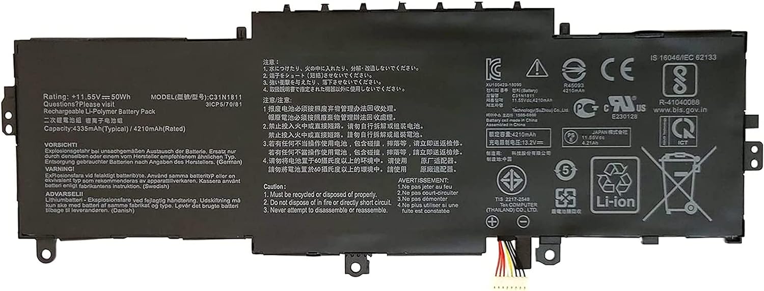 akut C31N1811 ASUS ZenBook 14 UX433 UX433F UX433FA UX433FN BX433FN RX433FN U4300F (yhteensopiva)
