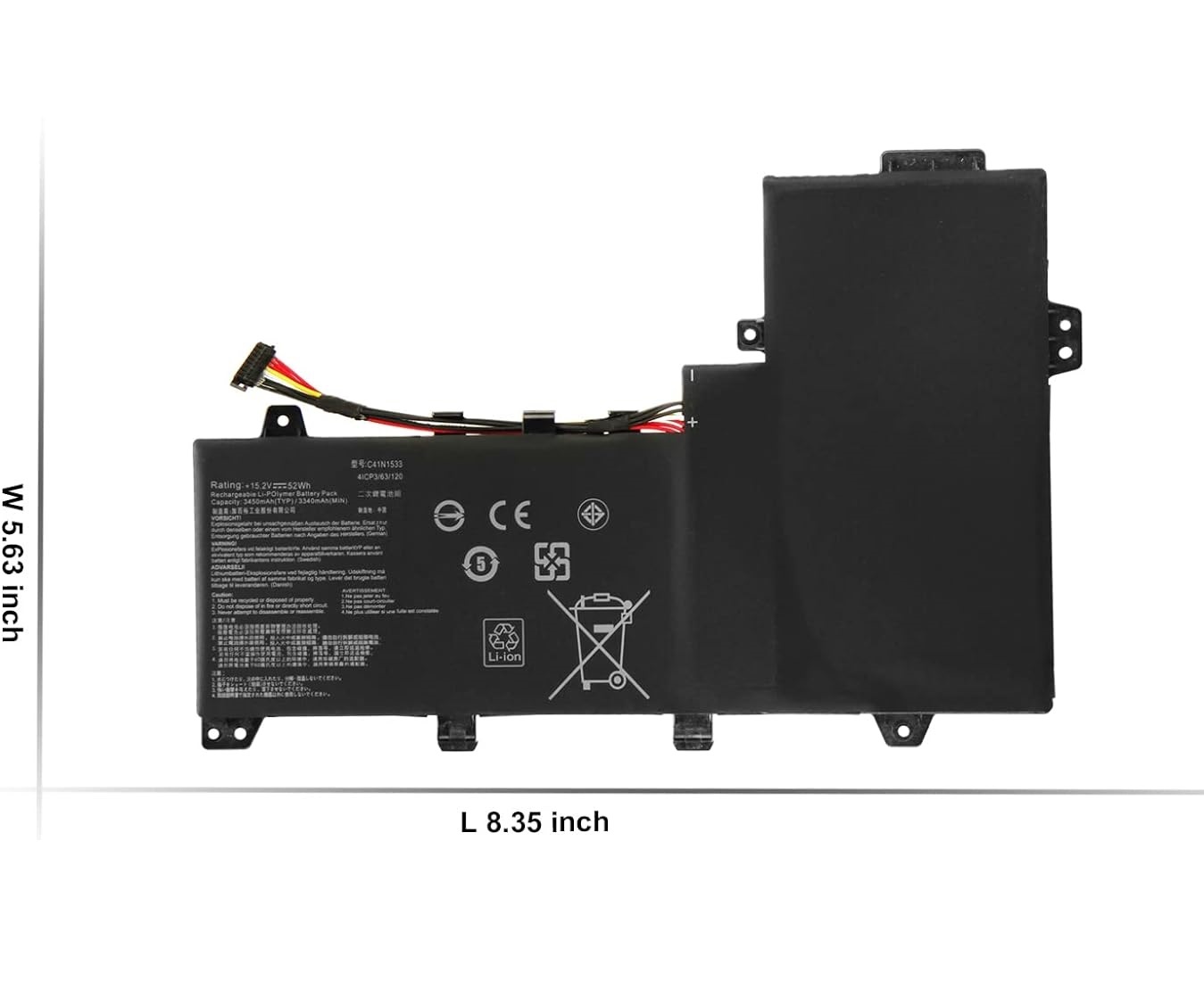 akut C41N1533 Asus Q524U Q534U Q534UX BHI7T19 BI7T22 15.08V (yhteensopiva)