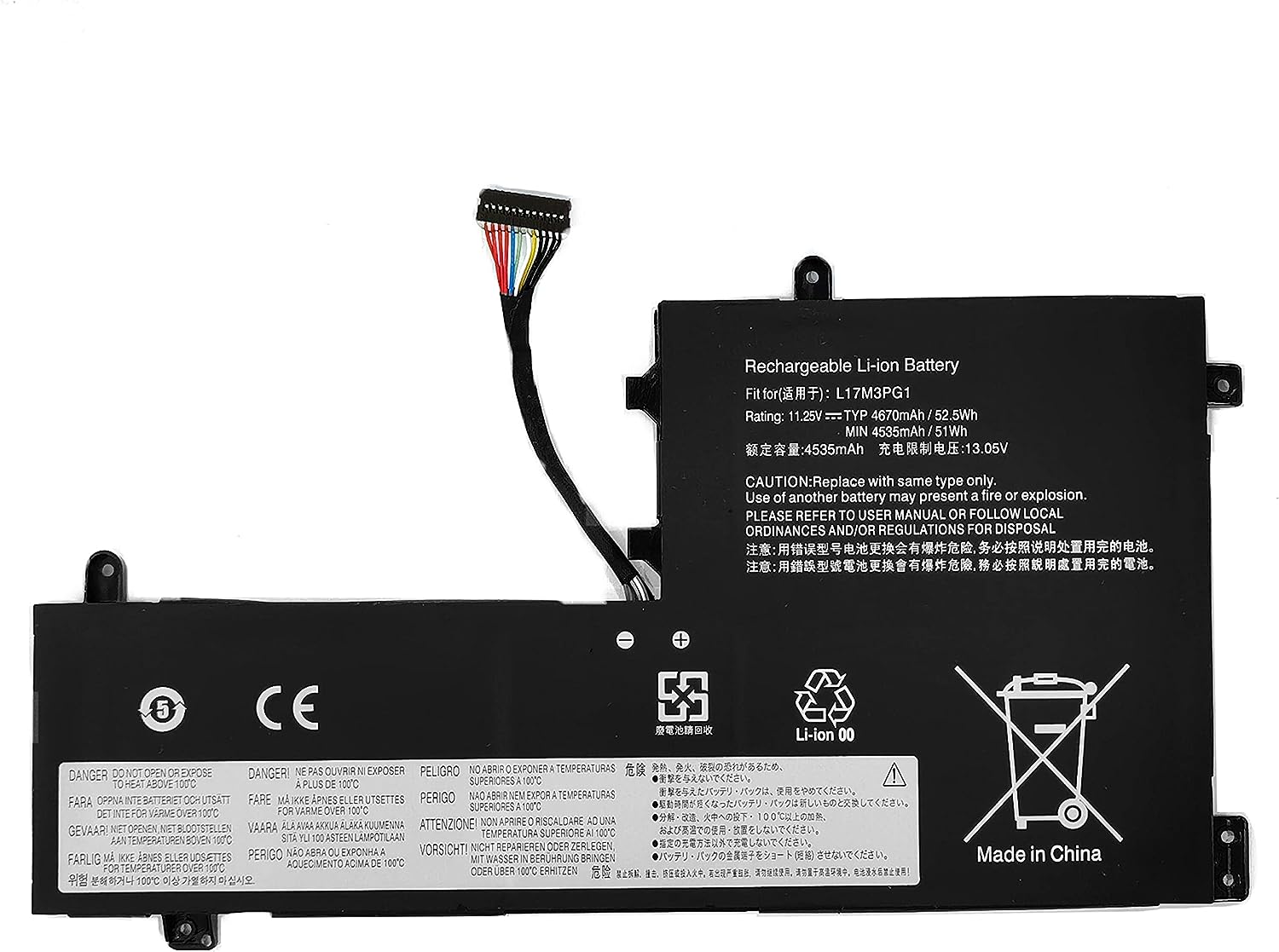 akut 11.25V L17M3PG3 L17M3PG1 Lenovo Y530 Y530-15ICH Y7000 Y7000P SB10W6711 (yhteensopiva)