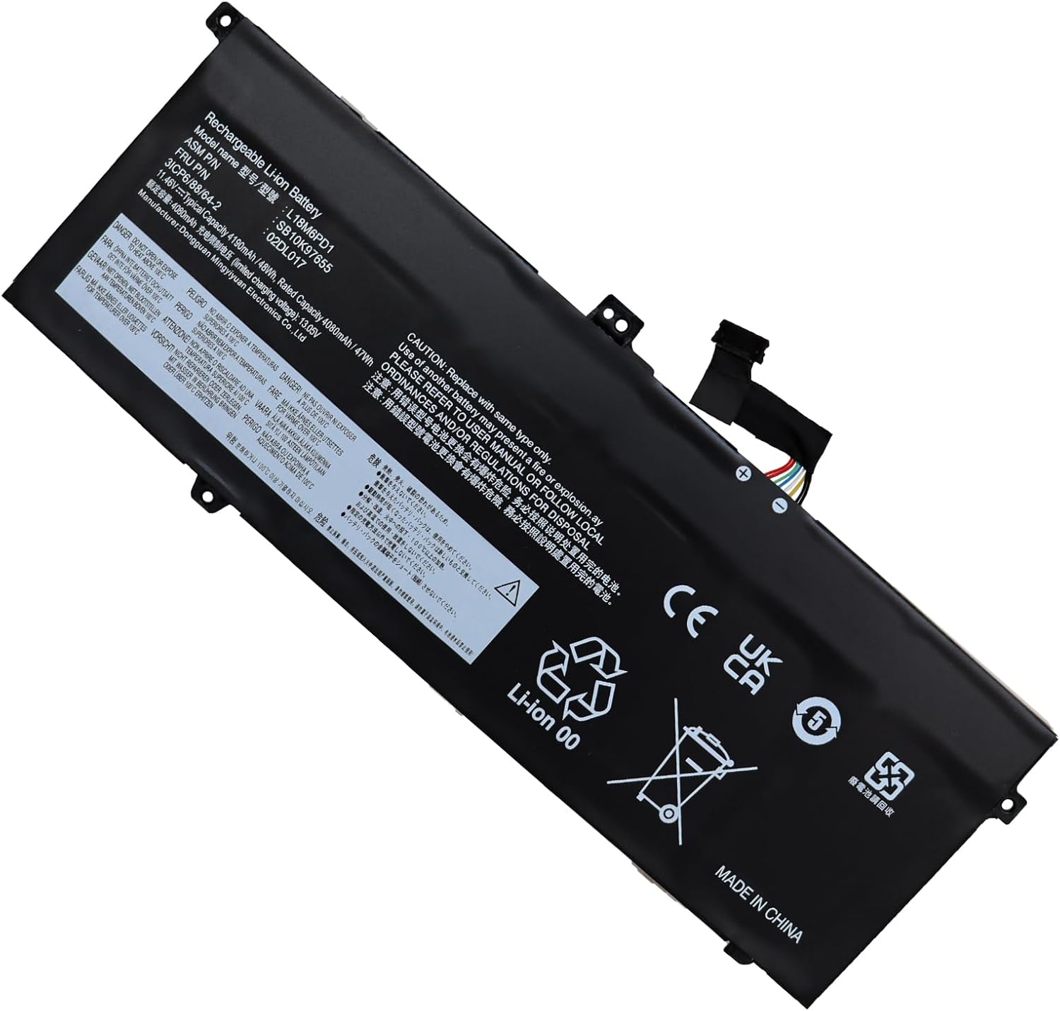 akut L18M6PD1 Lenovo ThinkPad X13 X390 X395 L18M6PD2 02DL018 L18C6PD1 11.46V 48Wh (yhteensopiva)