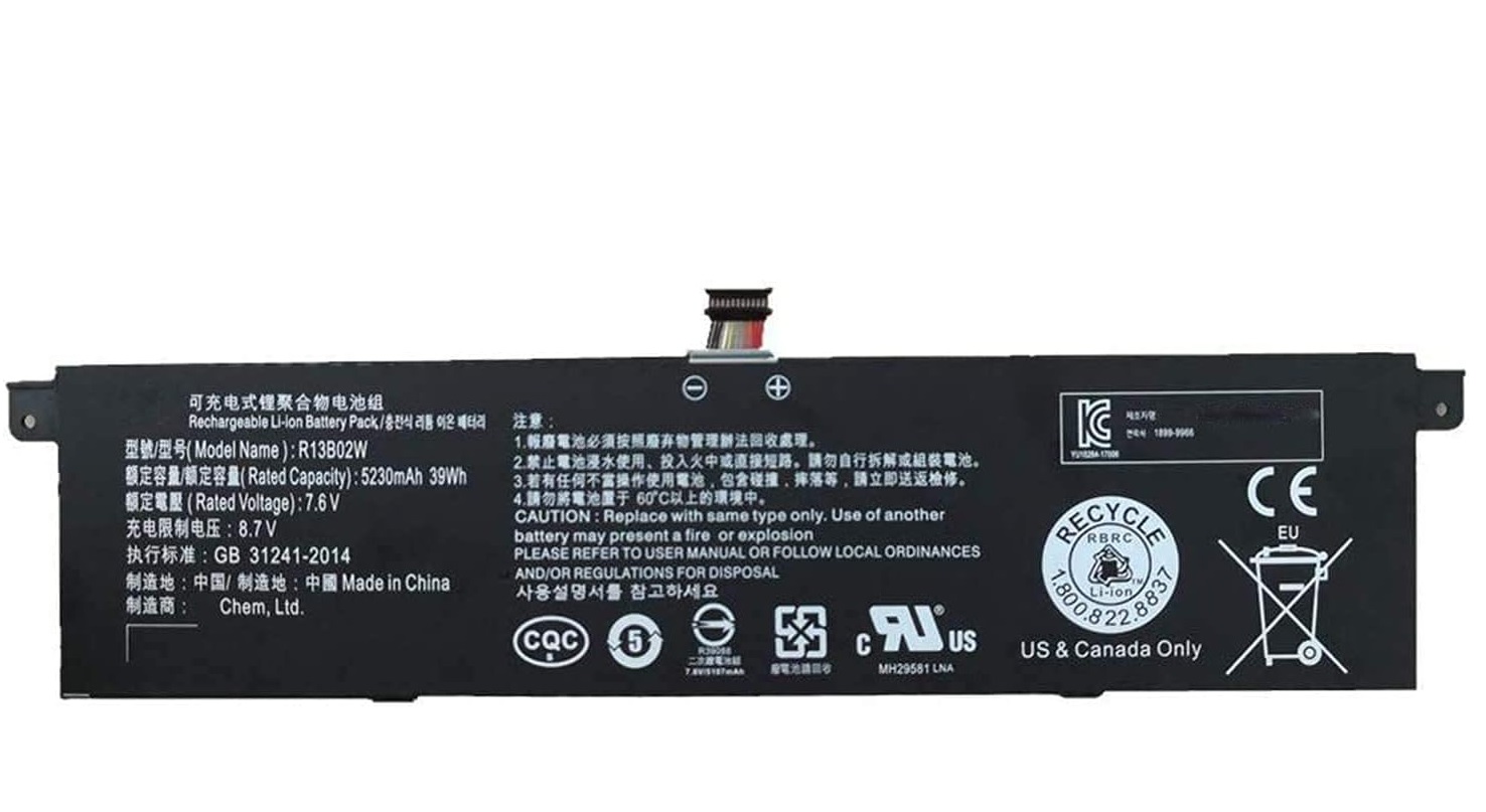akut R13B01W R13B02W 7.6V 39Wh Xiaomi Mi Air 13.3 Inch Series TM1613 TM1604 161301 (yhteensopiva)